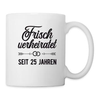 Silberhochzeit silberne Hochzeit 25 Jahre - Tasse - Weiß - Rechts