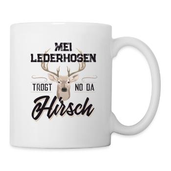 Lederhosen Hirsch - Tasse - Weiß - Rechts