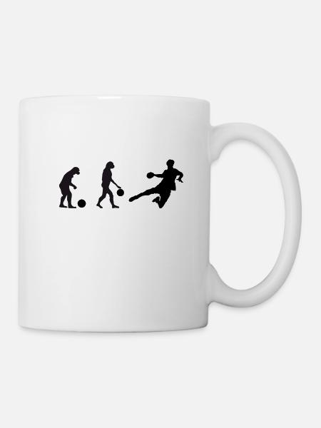 Handball Evolution Fussball Basketball Handballer - Tasse - Weiß