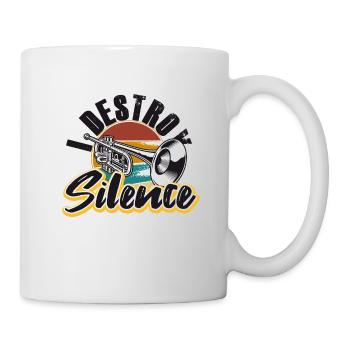Trumpeter I destroy Silence Trumpet - Mug - white - Right