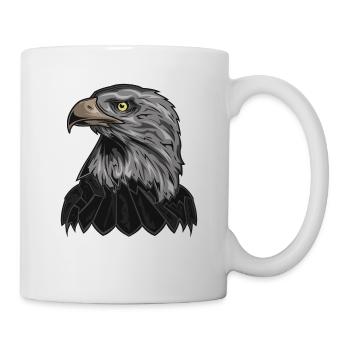 Weisskopfseeadler auf Fischerhut, Cap & Sticker - Tasse - Weiß - Rechts