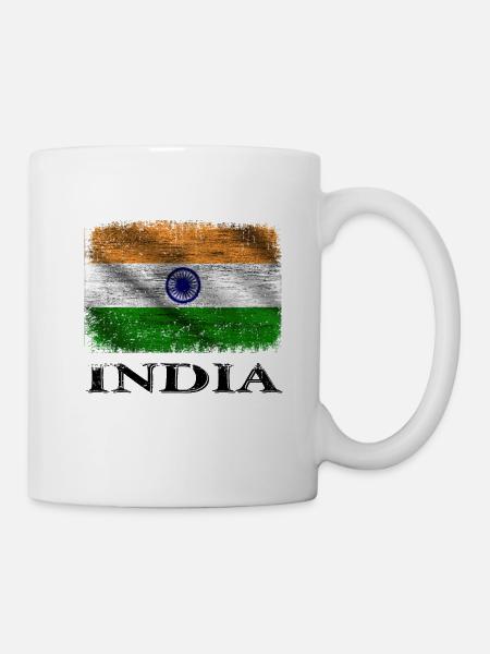 India Flag, India - Mug - white