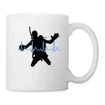 Taucher Herzlinie - Tasse - Weiß - Rechts