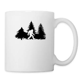 Bigfoot Silhuette dans la forêt - Mug blanc - blanc - Droite