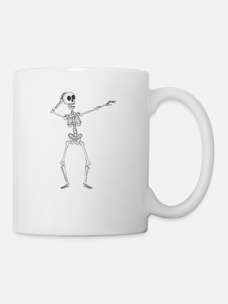 Skelett Vektor Clipart Skelett Tanzen die - Tasse - Weiß