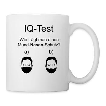 IQ-Test Mund Nasen Schutz - Tasse - Weiß - Rechts