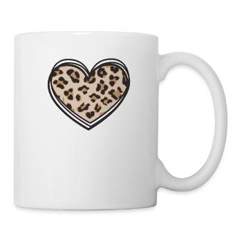 Leopard Print Valentines Coeur - Mug blanc - blanc - Droite