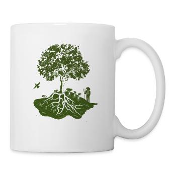 Permakultur: Baum, Mensch, Natur und Tier - Tasse - Weiß - Rechts