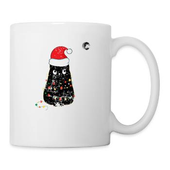 Chat de Noël / Lumière de Noël / Noël Meowy - Mug blanc - blanc - Droite