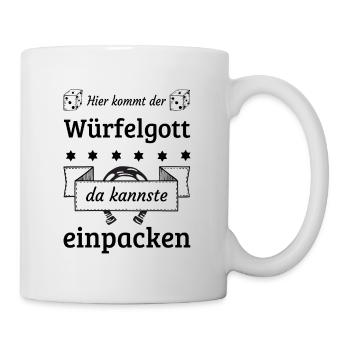 Würfelgott f. Kartenspieler Glücksspieler Tabletop - Tasse - Weiß - Rechts