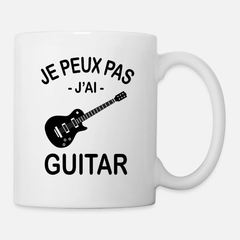 Je Peux Pas J'ai Guitare - Mug blanc - blanc