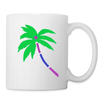 Palme Bunt dreifarbig - Tasse - Weiß - Rechts