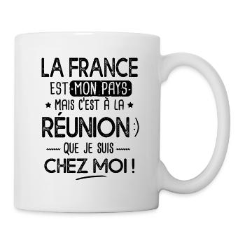 Réunion c'est chez moi Cadeau humour île reunion - Mug blanc - blanc - Droite