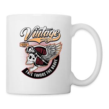 Biker Skull Vintage Motorcycles - Tasse - Weiß - Rechts