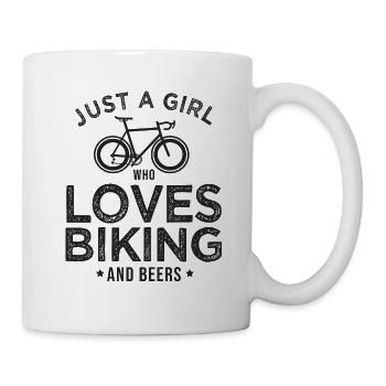 girl loves biking humor woman cyclist bike bike - Mug - white - Right