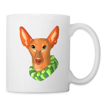 portrait chien podenco - Mug blanc - blanc - Droite