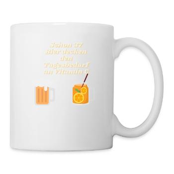 Schon 37 Bier decken den Tagesbedarf an Vitamin C - Tasse - Weiß - Rechts