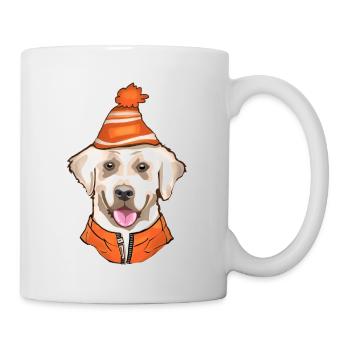 golden retriever en hiver - Mug blanc - blanc - Droite