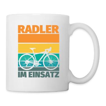 Radler im Einsatz Lustiges Fahrradfahrer Fahrrad - Tasse - Weiß - Rechts