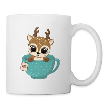 Bébé renne dans la tasse cadeaux d’enfant de Noël - Mug blanc - blanc - Droite