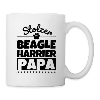 Beagle-Harrier lustig Herrchen Hund - Tasse - Weiß - Rechts
