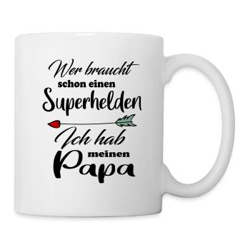 Superhelden Familie Papa - Tasse - Weiß - Rechts