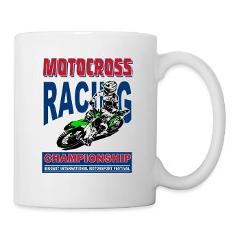 Moto Cross - Motocross - Supercross - MX - SX - Tasse - Weiß - Rechts