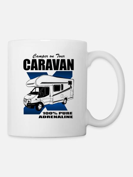 Wohnmobil - Caravan - Camping - Camper - Tasse - Weiß