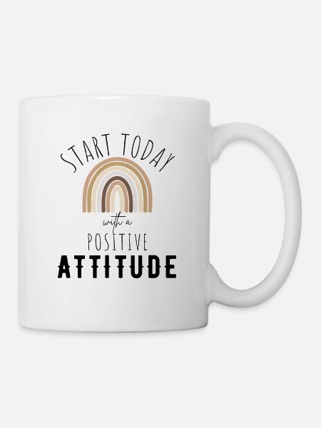 POSITIVE EINSTELLUNG MINDSET Motivation - Tasse - Weiß