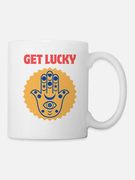 Get Lucky / Hamsa (Hand of Fatima) - Mug - white