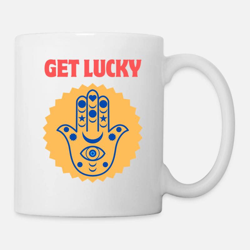 Get Lucky / Hamsa (Hand of Fatima) - Mug - white