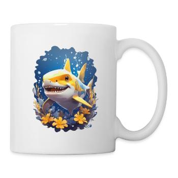 Radiant Shark | Yellow Ocean Vibe Shark - Mug - white - Right