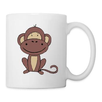 Affe - Tasse - Weiß - Rechts
