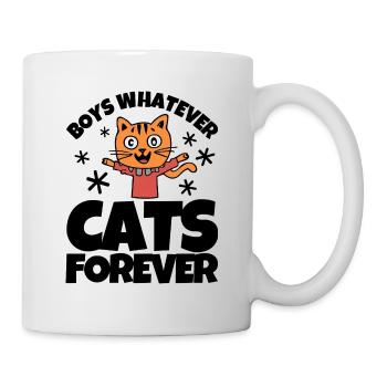 Boys Whatever Cats Forever - Tasse - Weiß - Rechts