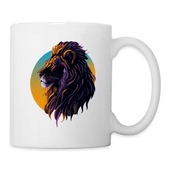 Majestätischer Löwe bei Sonnenuntergang - Tasse - Weiß - Rechts