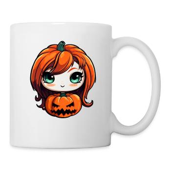 Kürbis Hexe - Tasse - Weiß - Rechts
