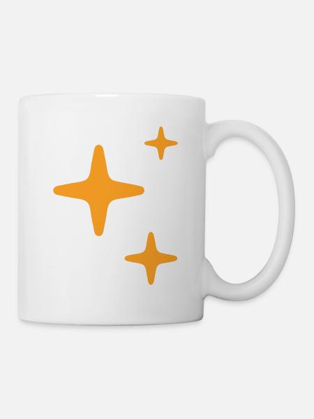 kleine Sterne - Tasse - Weiß
