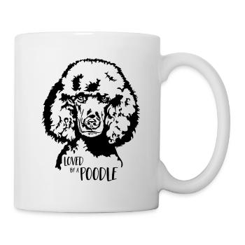 Aimé par un chien caniche caniche chien dire Wilsigns - Mug blanc - blanc - Droite