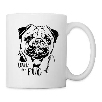 Loved by a Pug Dog Pug Dog Saying Wilsigns - Mug - white - Right