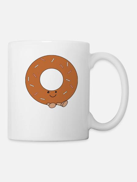 Süßer Comic-Doughnut - Tasse - Weiß