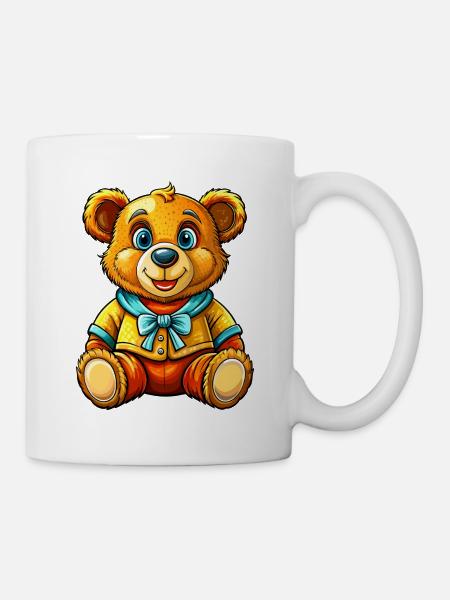 Teddy mit Pullover - Tasse - Weiß