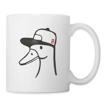 Duck dich mit einer Mütze, weil er cool ist - Tasse - Weiß - Rechts
