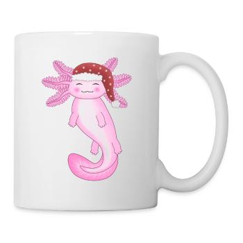 Süßer Weihnachts-Axolotl - Tasse - Weiß - Rechts