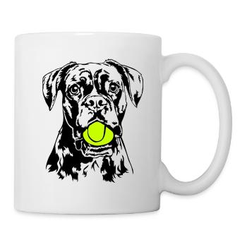 Boxer Ball Ball Junkie Dog Dogs Wilsigns - Mug - white - Right