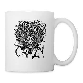 Lustiger und verrückter Clown zeigt wie Leben ist - Tasse - Weiß - Rechts