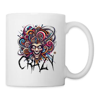 Lustiger verrückter Clown zeigt wie das Leben ist - Tasse - Weiß - Rechts
