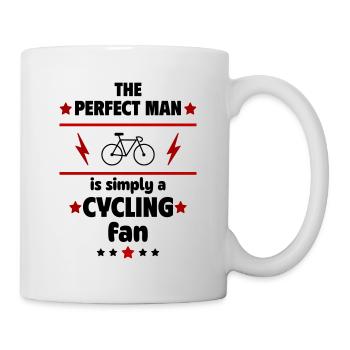 Der perfekte Mann liebt Radfahren - Tasse - Weiß - Rechts