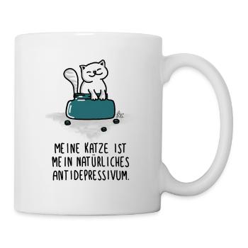 Mon chat est - antidépresseur naturel - Mug blanc - blanc - Droite