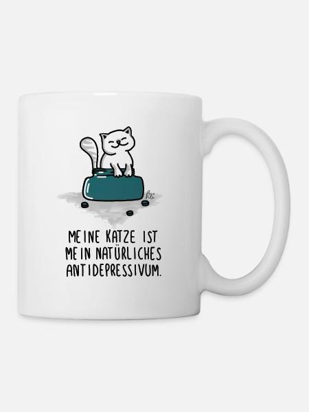 Meine Katze ist - natürliches Antidepressivum - Tasse - Weiß