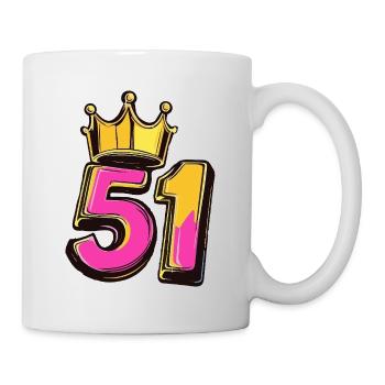 51 Zahl Krone - Tasse - Weiß - Rechts